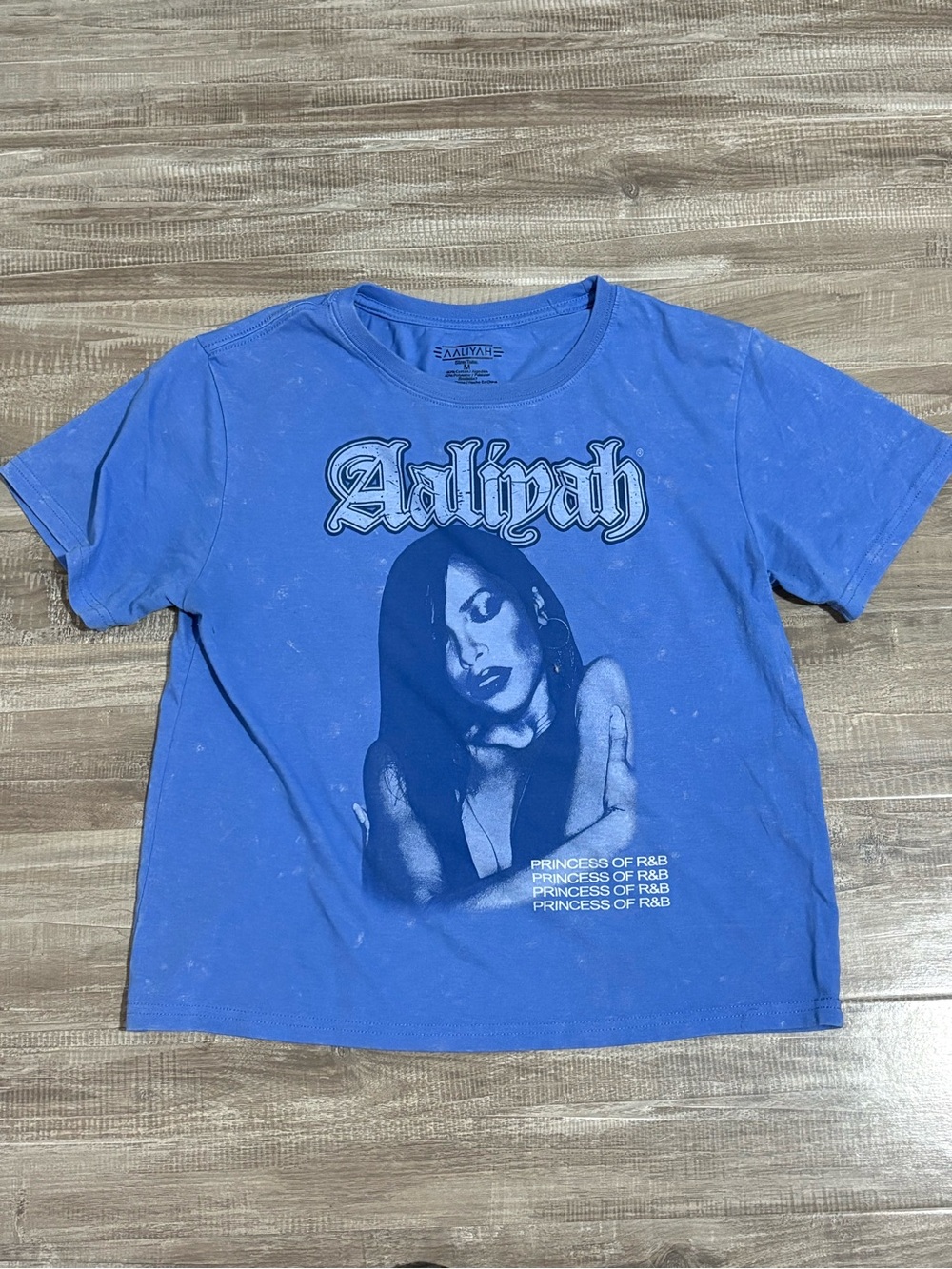 NEW Cute Women’s Aaliyah Princess of R&B Graphic T-Shirt Blue Size M